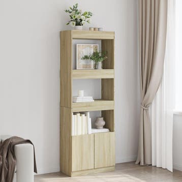 vidaXL Hoge kast 63x33x180 cm bewerkt hout sonoma, Huis en Inrichting, Kasten | Boekenkasten, Verzenden, Nieuw, Overige houtsoorten