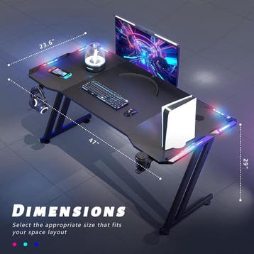 Gaming bureau - Gaming desk - Gaming tafel - 120x60 cm - Zwa, Huis en Inrichting, Bureaus, Verzenden, Zo goed als nieuw