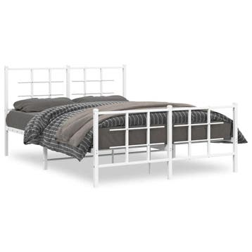 Metalen Bed 140x200 Wit | Tweedekansje | OP=OP, Tweepersoons, Zo goed als nieuw, 200 cm, Metaal