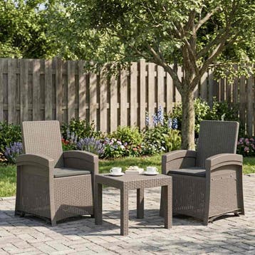 vidaXL Ligstoel in rietenlook 2 st Lichtgrijs en, Tuin en Terras, Verzenden, Nieuw