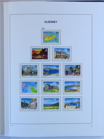 Alderney 1983-2000 in DAVO luxe album, Postzegels en Munten, Postzegels | Volle albums en Verzamelingen, Ophalen of Verzenden