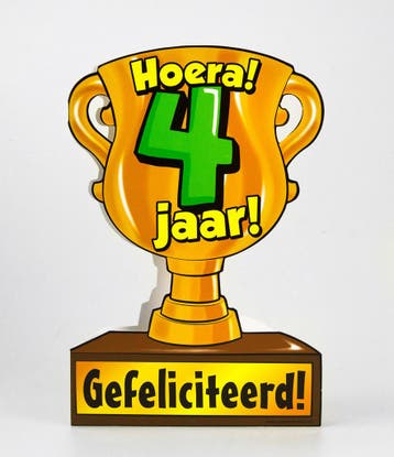 Trofee kaart - 4 jaar, Ophalen of Verzenden, Nieuw