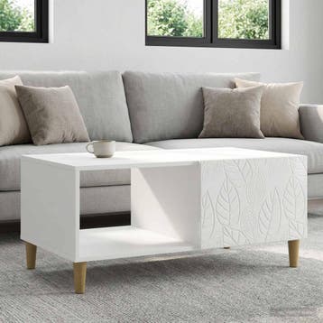vidaXL Salontafel Hoogglans Wit 90 x 50 x 40 cm Bewerkt hout, Verzenden, Nieuw, Overige houtsoorten, 50 tot 100 cm