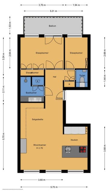 Appartement Eerste Jacob van Campenstraat in Amsterdam, Noord-Holland, Appartement, Amsterdam