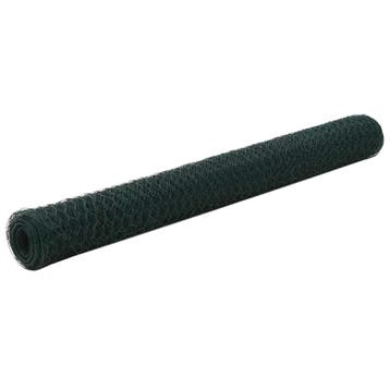 vidaXL Kippengaas 25x1,2 m staal met PVC coating groen, Verzenden, Nieuw, IJzer, 2 meter of meer