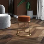 vidaXL Hocker rond fluweel bruin, Verzenden, Nieuw, Bruin
