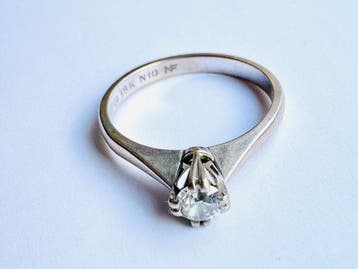 Ring - 18 karaat Witgoud - 0.24ct. tw. Diamant (Natuurlijk), Nieuw