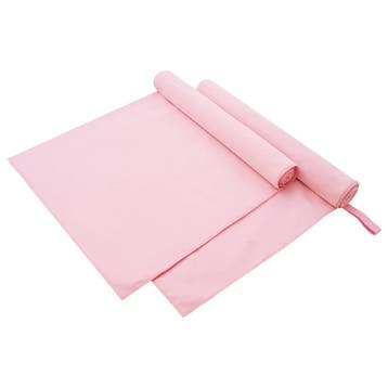 vidaXL Sporthanddoeken 2 st Roze 180 x 90 cm Polyester en, Verzenden, Nieuw, Roze
