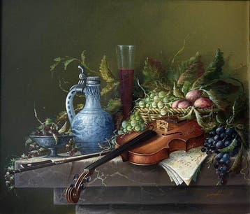 Thomas Heesakkers (1946) - Stilleven met viool