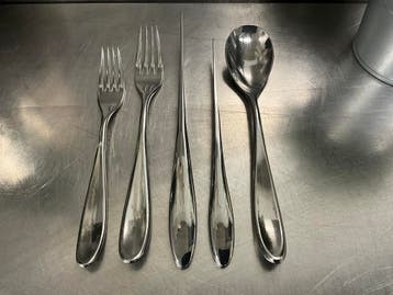 Mepra Inox Italy Forma - servies in meerdere setjes, Overige materialen, Ophalen of Verzenden, Zo goed als nieuw, Overige stijlen