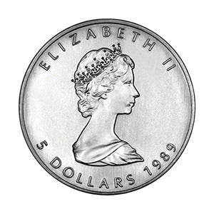 Canadian Maple Leaf 1 oz 1989 (3.332.200 oplage), Verzenden, Noord-Amerika, Losse munt, Zilver