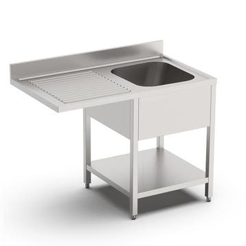 HCB Spoeltafel - enkele spoelbak rechts - 140 cm - RVS, Zakelijke goederen, Horeca | Keukenapparatuur, Verzenden, Nieuw in verpakking