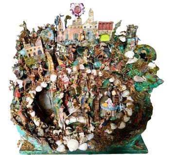 Kerststal - Papier-maché - Napolitaans ambacht - 40 cm
