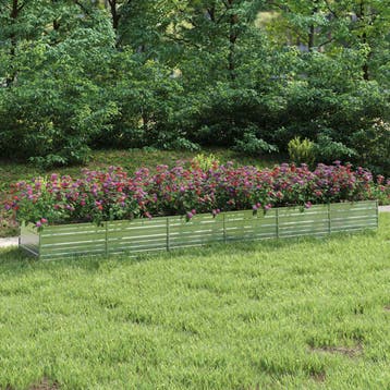 vidaXL Plantenbak verhoogd 480x80x45 cm gegalvaniseerd staal, 100 cm of meer, Verzenden, Nieuw, Metaal