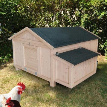 Mobiel Kippenhok met Wielen en Bitumen Dak 150 x 110 cm, Dieren en Toebehoren, Verzenden, Nieuw, Hout