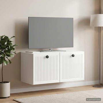 vidaXL Wandbeugel TV-kast Hoogglans Wit 59,5 x 31 x 30 cm, Huis en Inrichting, Kasten | Televisiemeubels, Minder dan 50 cm, Verzenden