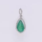 Zonder minimumprijs - Hanger Platina - 1.73ct. tw. Smaragd -, Sieraden, Tassen en Uiterlijk