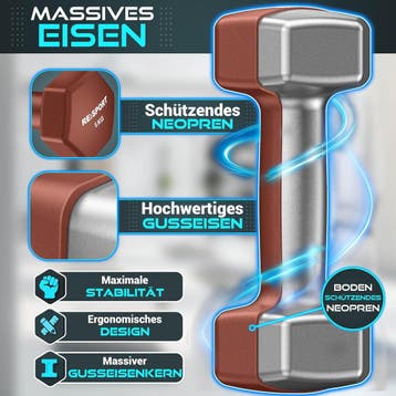 Dumbells set - Gewichten set - Halterset - 18 kg - RE:SPORT, Verzenden, Zo goed als nieuw