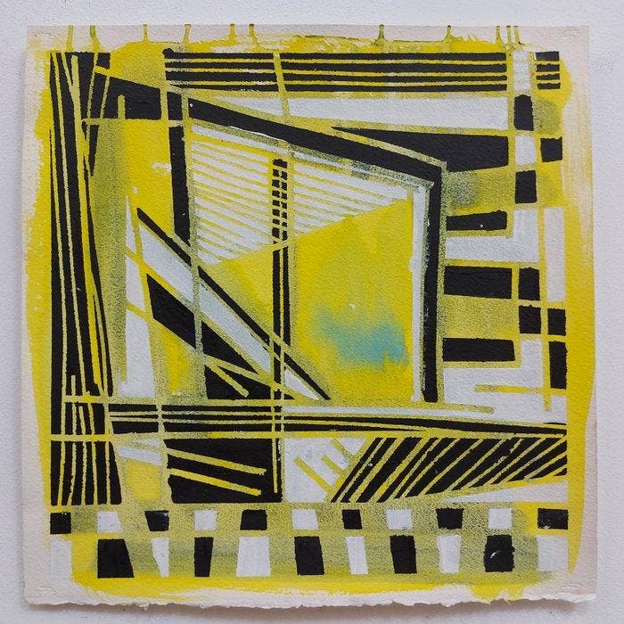 Baptiste Laurent - Porte jaune, Antiek en Kunst, Kunst | Schilderijen | Modern
