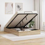 vidaXL Ottoman Bedframe met opslag Sonoma Eiken 203 x 150 x, Verzenden, Nieuw, Bruin, Hout