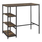Bartafel Växjö met 3 planken 109x60x100 cm zwart houtkleurig, Huis en Inrichting, Tafels | Statafels, Verzenden, Nieuw