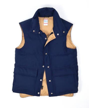 Vintage Frostline Kit bodywarmer donkerblauw beige maat S, Verzenden, Zo goed als nieuw