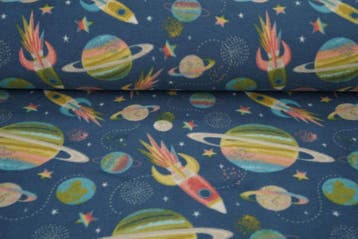 Bedrukte Fleece Raket, Hobby en Vrije tijd, Stoffen en Lappen, Nieuw