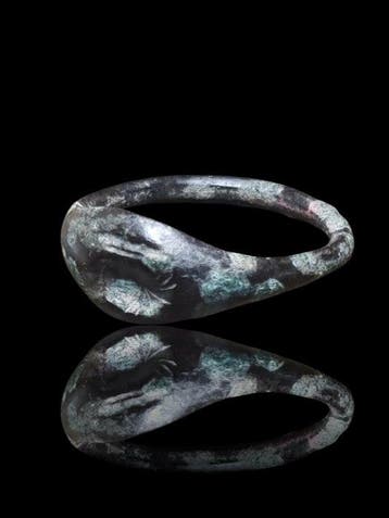 Oud-Grieks Stunning Bird Seal Ring Ring - Bronze