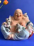 Laughing Buddha Family Rose met 5 kinderen - 1950 -1960, Antiek en Kunst