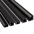 Zwarte led profielen 1 t/m 4 meter - inbouw, opbouw of hoek, Verzenden, Nieuw, Zwart