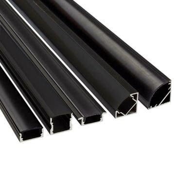 Zwarte led profielen 1 t/m 4 meter - inbouw, opbouw of hoek, Verzenden, Nieuw