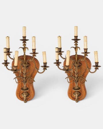 Wandlamp (2) - Verguld brons