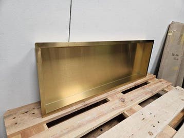 Inbouwnis Salo 30 x 90 x 7 cm geborsteld messing / goud, Ophalen of Verzenden, Nieuw, Rvs, Bad