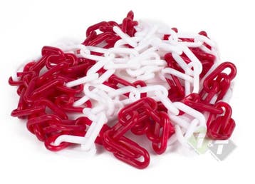 Afzet Ketting - Veiligheidsketting - Rood En Wit - 5 Meter-, Ophalen of Verzenden, Nieuw