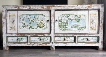 Chinees handbeschilderd dressoir eerste helft 20e eeuw