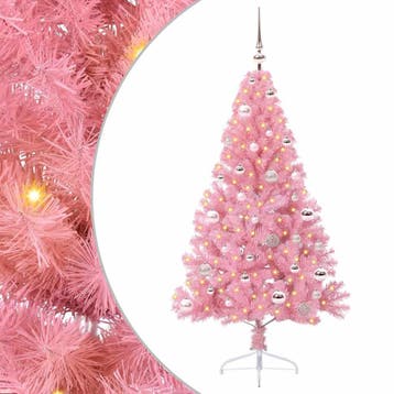 vidaXL Kunstmatig Voorverlicht Kerstboom met 150 LED Roze, Verzenden, Nieuw