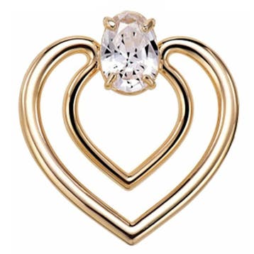 Fako Bijoux - Sjaalklem - Hart Met Kristal - 40x43mm -, Verzenden, Nieuw