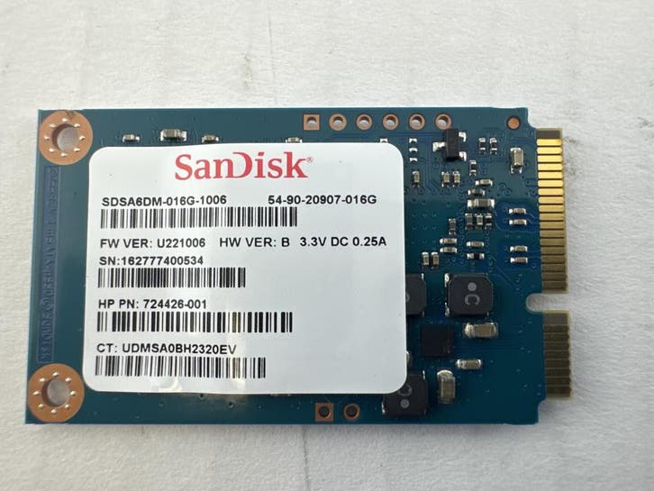 SanDisk 16GB SSD mSATA Half Size | SDSA6DM-016G-1006, Computers en Software, Harde schijven, Nieuw, Ophalen of Verzenden