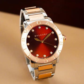 Bvlgari - Bvlgari Two Tone 18K Gold Diamond Brown Dial - BBL, Nieuw