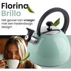 Florina Brillo fluitketel RVS mint groen 2.5 Liter - ook, Ophalen of Verzenden, Nieuw