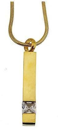 Ashanger, assieraad goud staaf, sieraad voor crematie as., Overige materialen, Nieuw, Goud, Kruis of Symbool