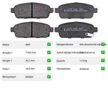 Remblokken Chevrolet Orlando 1.8 Achteras - ABS Remblokken 3, Verzenden, Nieuw, Chevrolet