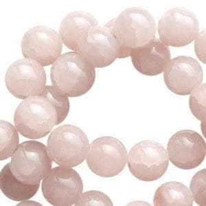 30 x Crackled opal glaskralen 6 mm Light greige, Ophalen of Verzenden, Nieuw, Kraal