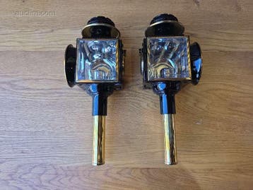 3x Replica koetslampen Rechthoekig met bol ovaal..., Nieuw
