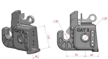 2 x Tractor Vanghaak Cat 2 Snelkoppelingsset SPH430530, Zakelijke goederen, Agrarisch | Tractoren, Ophalen of Verzenden, Nieuw