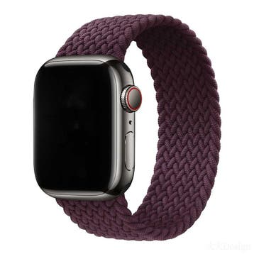 Apple Watch bandje - nylon - gevlochten solo - kers - kers, Verzenden, Nieuw