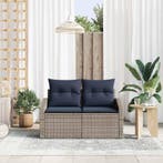 vidaXL Tuinbank Grijs 123 x 62 x 69cm poly rattan, Verzenden, Nieuw, Rotan