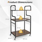 LIVSK Printerwagen - 3 Open Legplanken - 4 Zwenkwielen - Rob, Huis en Inrichting, Verzenden, Nieuw