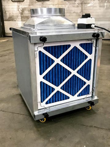 Spuitwand mobiele afzuiging - recirculatie 650 x 660 mm
