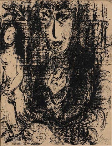 Marc Chagall (1887-1985) - Peintre et Modèle - Litografia